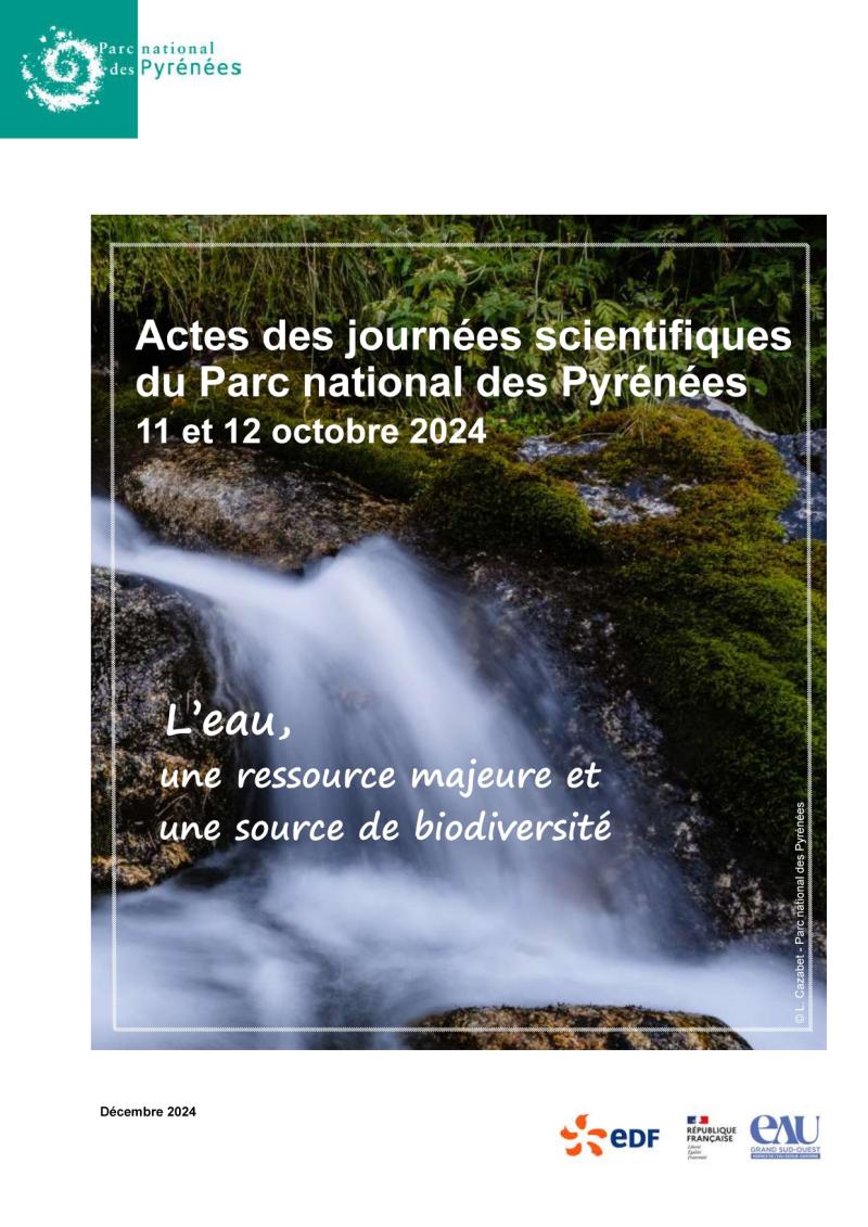 Couverture des actes des journées scientifiques du Parc national des Pyrénées